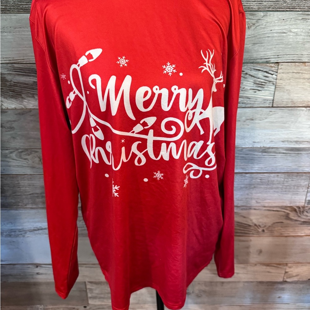 SHEIN Vibrant Red Long Sleeve Top